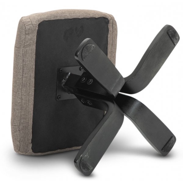 Oslon lepotuoli jakkaralla tummaa beigeä kangasta Oslon lepotuoli jakkaralla tummaa beigeä kangasta