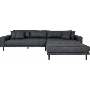 Lido divaani sohva oikea - Tummanharmaa mikrokuitu