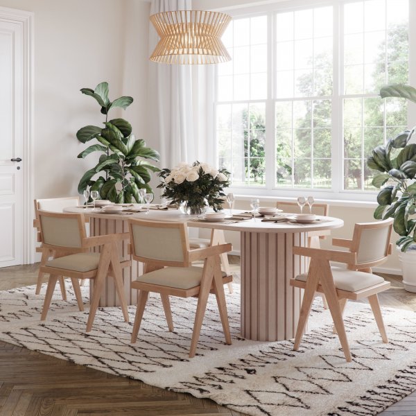 Valkoiseksi öljytty tammituoli - Sara Valkoiseksi öljytty tammituoli - Sara