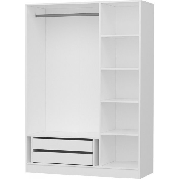 Capeto vaatekaappi 135 cm - Valkoinen