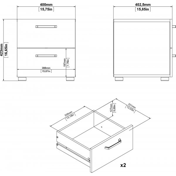 Dallasin yöpöytä - tummanruskea Dallasin yöpöytä - tummanruskea