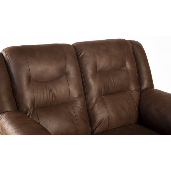 Vera 2-istuttava sohva ruskeaa mikrokuitua