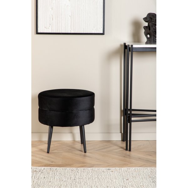 Mariana pouf - musta sametti Mariana pouf - musta sametti