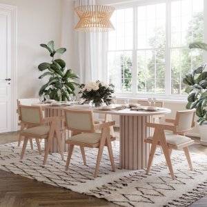 Ruokailuryhmä PiPi soikea ruokapöytä 240 cm sis. 6 Sara runkotuolia - Whitewash Ruokailuryhmä PiPi soikea ruokapöytä 240 cm sis. 6 Sara runkotuolia - Whitewash