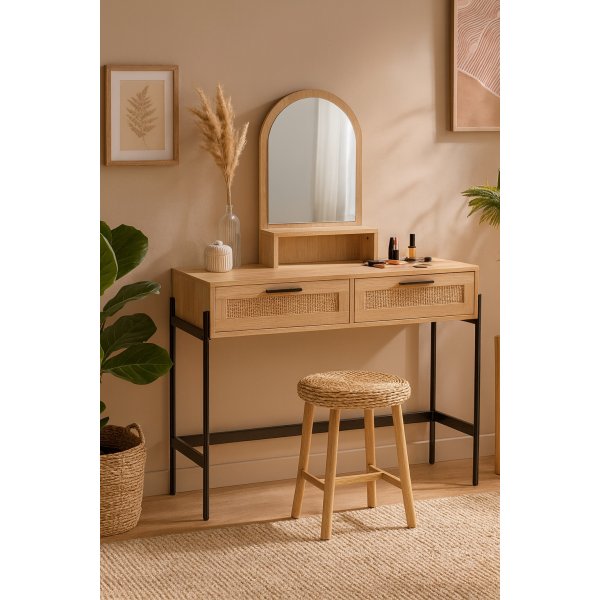 Carmen peilipöytä 104 x 35 cm - Beige/musta Carmen peilipöytä 104 x 35 cm - Beige/musta