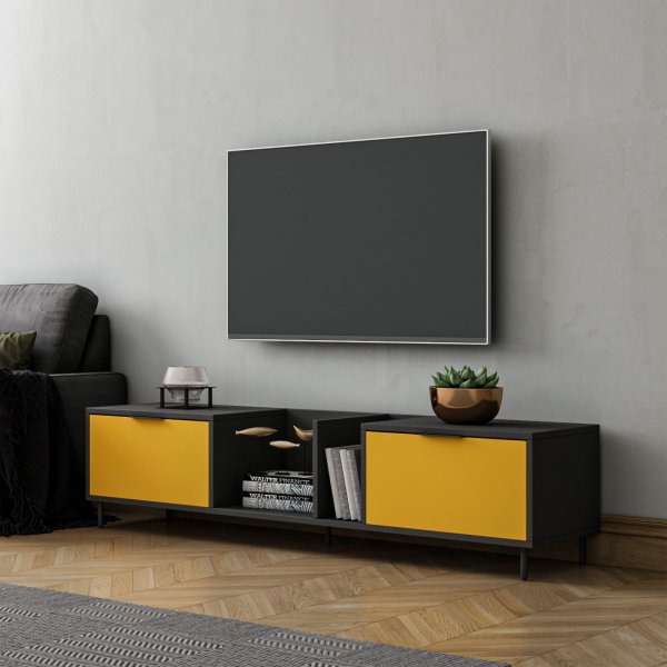 Ibiza mediapenkki - keltainen/antrasiitti