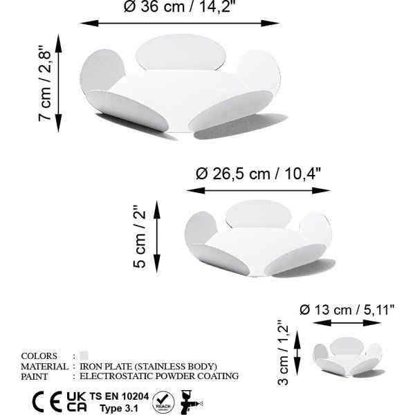Rodoksen koriste-astia - valkoinen Rodoksen koriste-astia - valkoinen