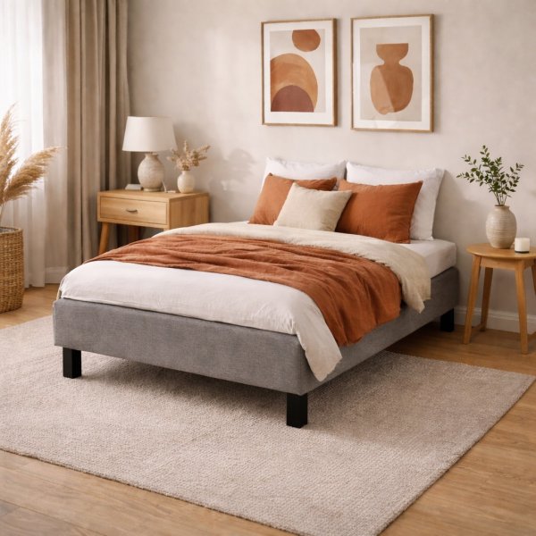 T�ydellinen s�nky 90x200 cm harmaa - Yhden hengen s�nky patjalla ja s�ngynjaloilla