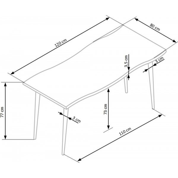 Farside ruokapöytä 120 cm - tammi/musta Farside ruokapöytä 120 cm - tammi/musta