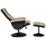 Times-nojatuoli rahialla (Recliner) - beige lampaannahka