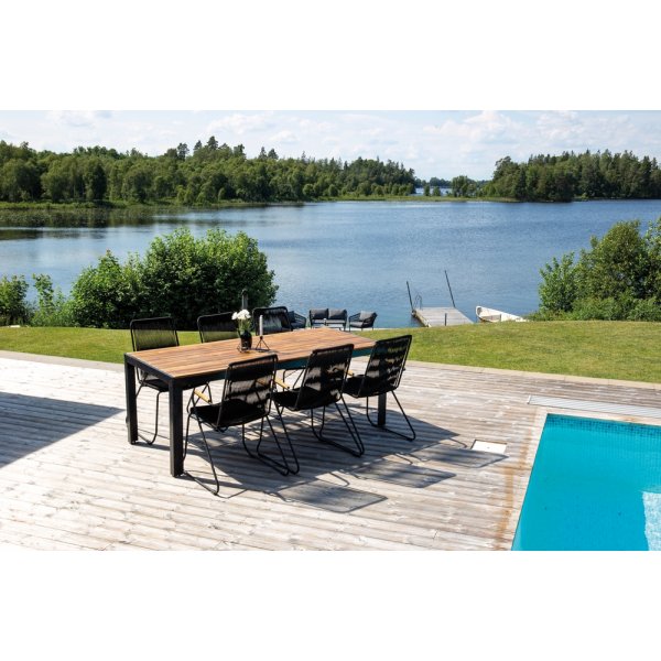 Bois ruokapöytä 205 x 90 cm - musta/luonnollinen Bois ruokapöytä 205 x 90 cm - musta/luonnollinen