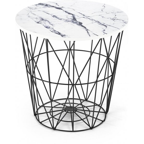 Harissa sohvapöytä Ø42 cm - Valkoinen marmori/musta Harissa sohvapöytä Ø42 cm - Valkoinen marmori/musta