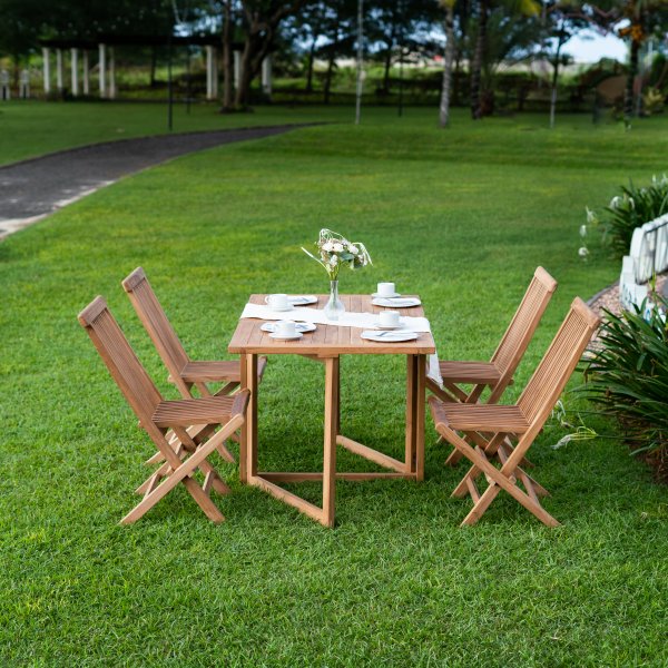 Saltö ulkoruokailuryhmä taitettava pöytä 4 ruokapöydän tuolilla - teak Saltö ulkoruokailuryhmä taitettava pöytä 4 ruokapöydän tuolilla - teak
