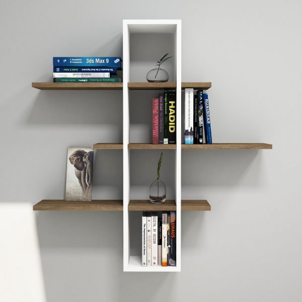 Ardo seinähylly - pähkinä/valkoinen Ardo seinähylly - pähkinä/valkoinen