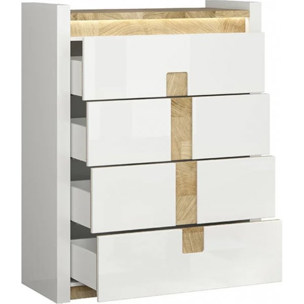 Alameda lipasto 97 x 123 cm - Valkoinen/tammi Alameda lipasto 97 x 123 cm - Valkoinen/tammi