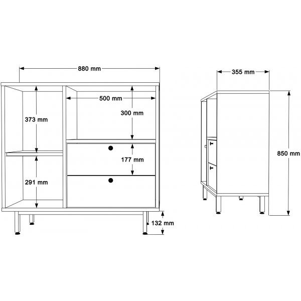 Royce keittikaappi 1 - tammi/valkoinen