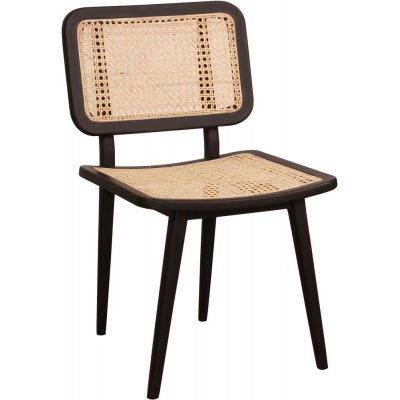Sikns tuoli - Musta mahonki/rottinki + Huonekalujen jalat