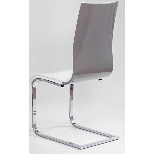 Tuoli Ronja - Valkoinen/kromi/harmaa korkeakiilto Tuoli Ronja - Valkoinen/kromi/harmaa korkeakiilto