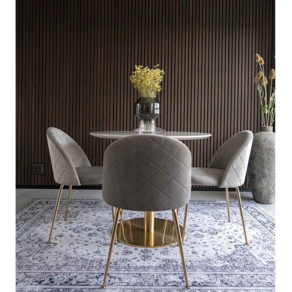 Geneve ruokapydn tuoli - harmaa/messinki