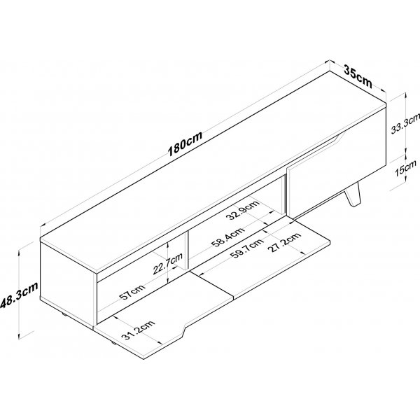 Duno TV-taso Valkoinen/phkin