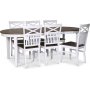 Skagen elintarvikeryhm; ruokapyt 160/210x90 cm - Valkoinen/ruskea ljytty tammi, jossa 6 Skagen-tuolia ristill selknojalla