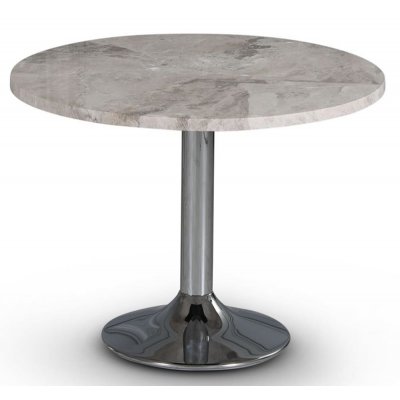 Empire ruokapyt 105 cm - Silver Diana marmori / kromi trumpettijalka