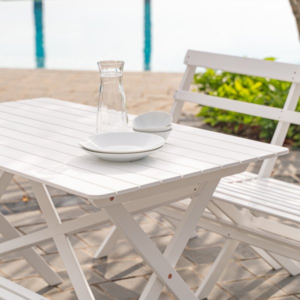 Knohult ulkosohva | puutarhapenkki - valkoinen + Huonekalujen tahranpoistoaine