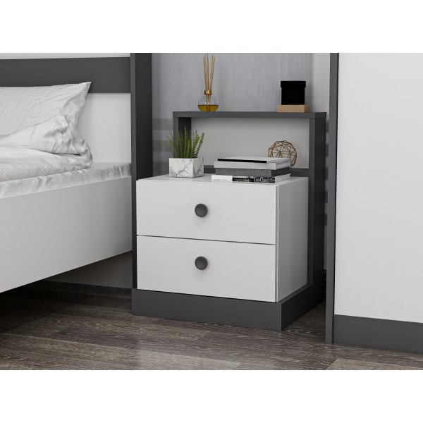 Life-yöpöytä - antrasiitti/valkoinen Life-yöpöytä - antrasiitti/valkoinen