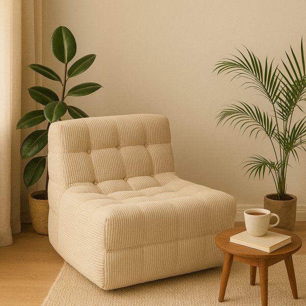 Nojatuoli beige sametti - Vera