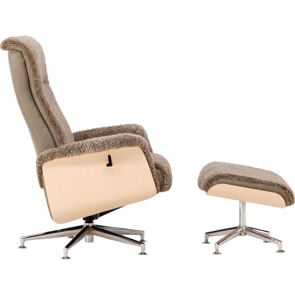 Lampaannahkainen nojatuoli rahilla - Ruskea / tammi - Ulla Lampaannahkainen nojatuoli rahilla - Ruskea / tammi - Ulla