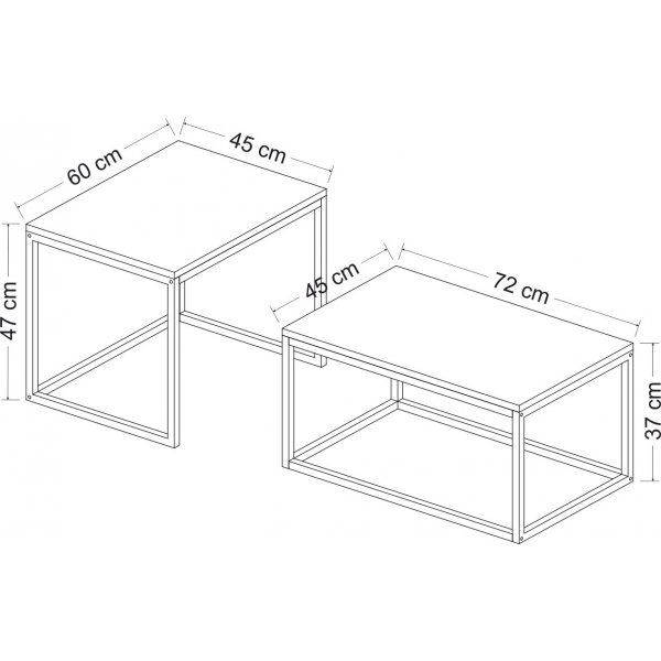 Leikkipöytä 60/72 x 47/37 cm - Musta Leikkipöytä 60/72 x 47/37 cm - Musta