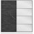 Kapusta vaatekaappi peiliovella, 180 x 52 x 190 cm - Valkoinen/musta
