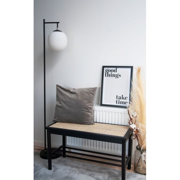 Rille-lattiavalaisin - Musta/opaalivalkoinen Rille-lattiavalaisin - Musta/opaalivalkoinen