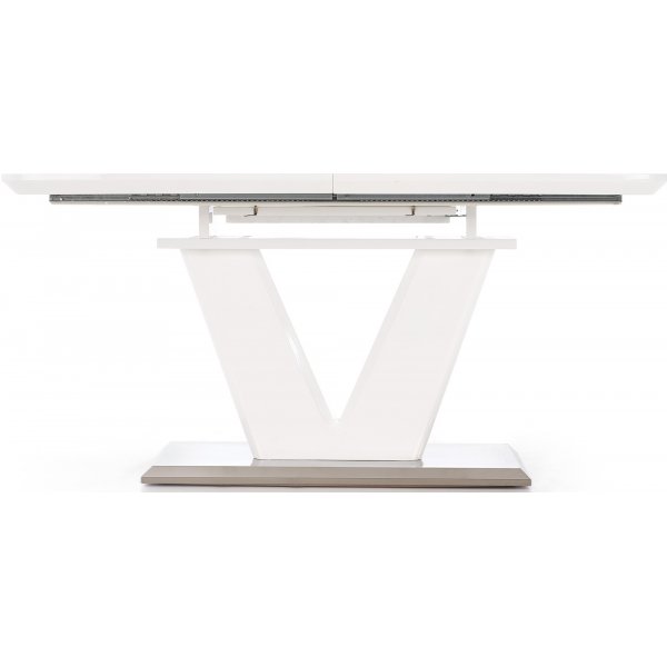 Annelise-ruokapyt 160-220 cm - Kiiltv valkoinen