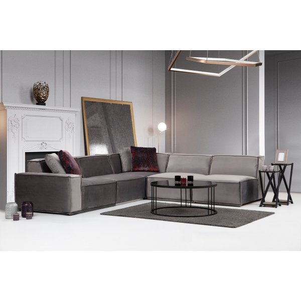 Lego kulmasohva 276 cm oikea - Harmaa Lego kulmasohva 276 cm oikea - Harmaa