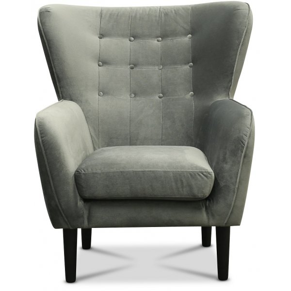 Teodor-nojatuoli - Vaaleanharmaa sametti Teodor-nojatuoli - Vaaleanharmaa sametti