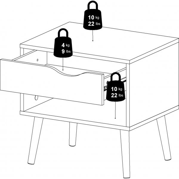 Oslon ypyt - Valkoinen/tammi