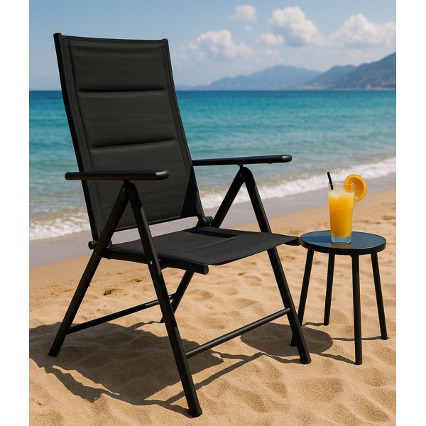 Ruokailuryhm�: 6 tuolia ja ruokap�yt� 205 x 90 cm musta/harmaa - Las Vegas/Asta