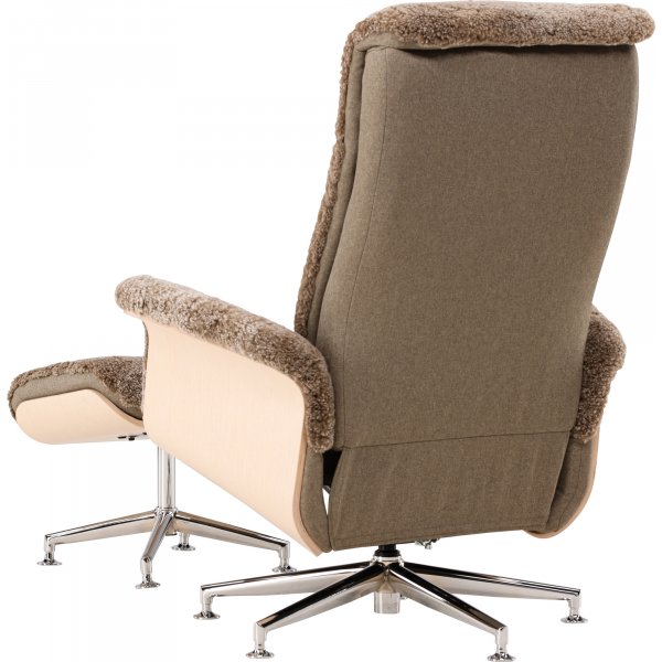 Lampaannahkainen nojatuoli rahilla - Ruskea / tammi - Ulla Lampaannahkainen nojatuoli rahilla - Ruskea / tammi - Ulla