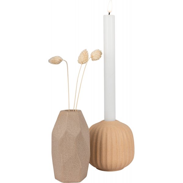 House Nordic maljakko+kynttilänjalka - ruskea House Nordic maljakko+kynttilänjalka - ruskea