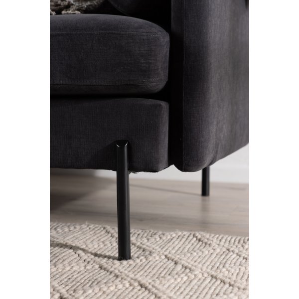 Antibes 2-istuttava sohva - Musta/Tummanharmaa