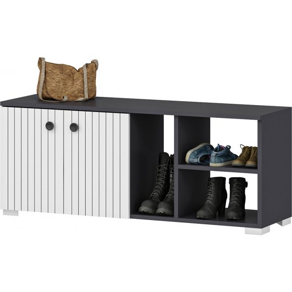 Sarandon kenkkaappi - antrasiitti/valkoinen