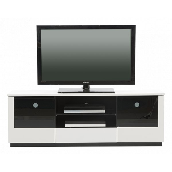 Etage-TV-taso l. 160 cm - Valkoinen (svytetty lasi)