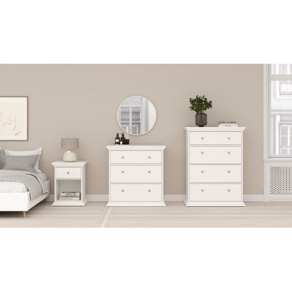 North-lipasto, jossa 3 laatikkoa - Valkoinen