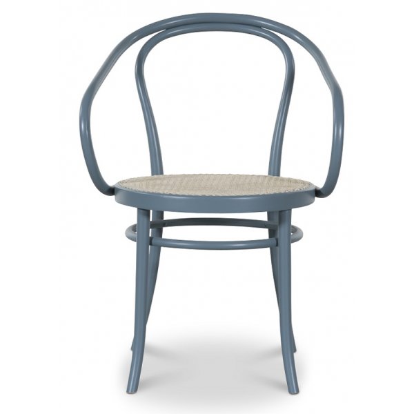 Taivepuinen nojatuoli No30 Klassikko - Pastellinsininen/Rottinki