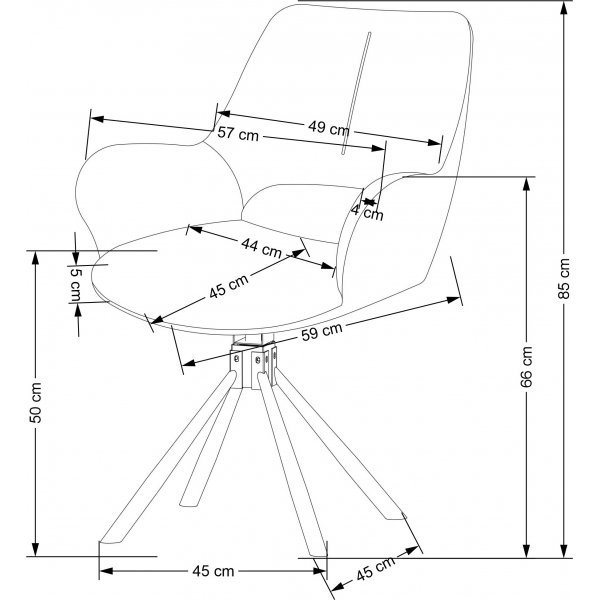 Cadeira ruokapöydän tuoli 494 - harmaa/musta Cadeira ruokapöydän tuoli 494 - harmaa/musta