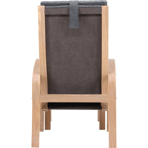 Grötö lepotuoli - Tummanharmaa/valkittu Grötö lepotuoli - Tummanharmaa/valkittu