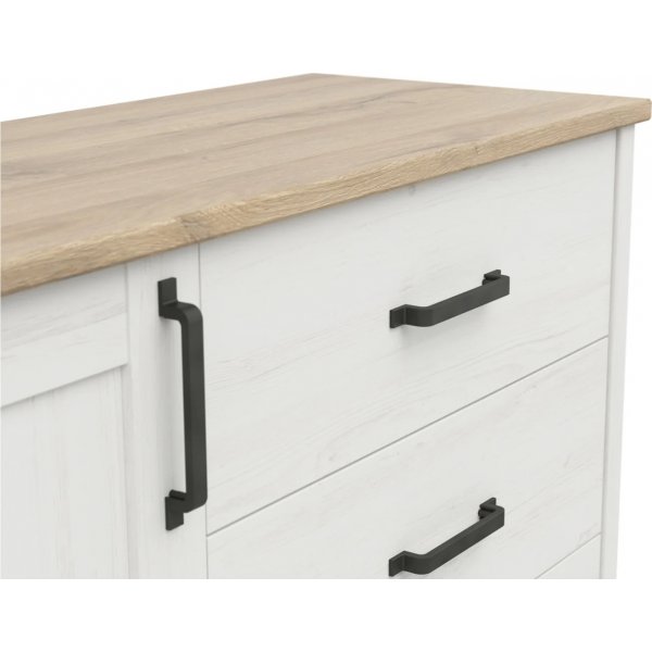 Loksa lipasto 120 cm - Valkoinen mänty/tammi Loksa lipasto 120 cm - Valkoinen mänty/tammi