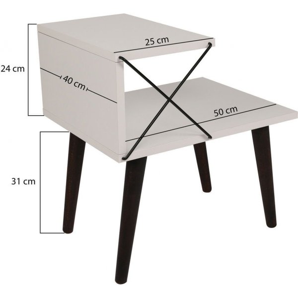 Risti yöpöytä - valkoinen Risti yöpöytä - valkoinen