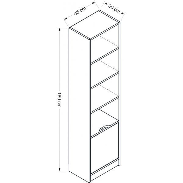 Elina kirjahylly 1 - Pähkinä/antrasiitti Elina kirjahylly 1 - Pähkinä/antrasiitti